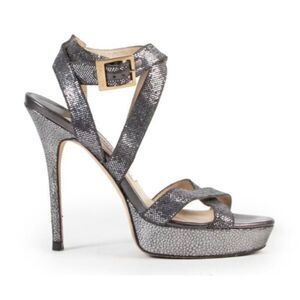 Jimmy Choo Silver Metallic Glitter Vamp Platform Heels Sz. 42 (US 12)